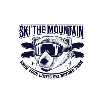Snowboarding Logo design. Ski sports logo illustration vector