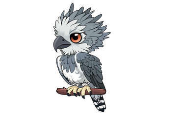 Cute Vector cartoon harpy eagle sticker