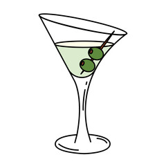 Isolated colored tropical cocktail sketch icon Vector