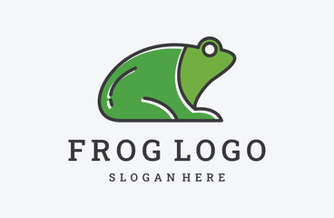 Fototapeta na wymiar Frog Logo Design Template Inspiration 