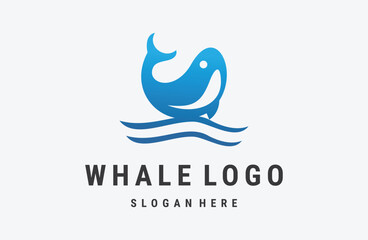 whale humpback logo vector illustration design