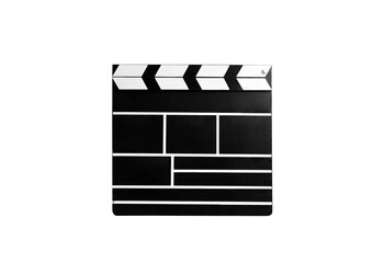 movie clapboard used by movie directors over white background