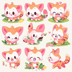 Fototapeta premium cute animal cartoon character made by AI generative image