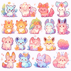 Obraz premium cute animal cartoon character made by AI generative image