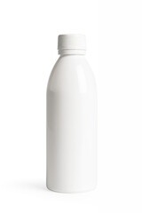 White plastic milk  bottle isolated on white background.