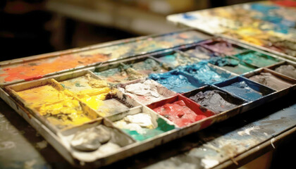 Vibrant Watercolor Art Exploring the Artistic Color Palette and Multicolors with Generative AI in a Creative Mixed Media Journey Pigments Unite in a Multicolored