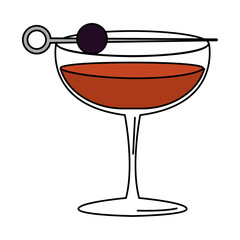 Isolated colored tropical cocktail sketch icon Vector