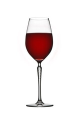 Glass of red wine  on white background. Perfect for bar and restaurant