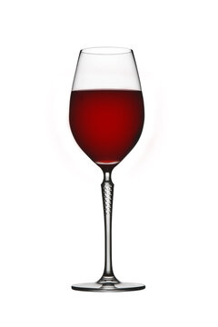 Glass of red wine  on white background. Perfect for bar and restaurant