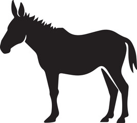 Donkey Black And White, Vector Template Set for Cutting and Printing