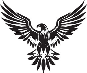 Golden Eagle Black And White, Vector Template Set for Cutting and Printing
