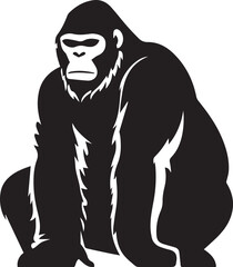 Gorilla Black And White, Vector Template Set for Cutting and Printing
