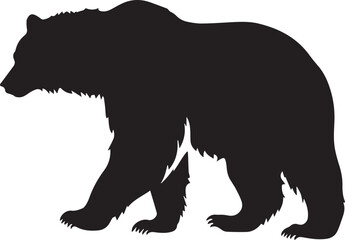 Grizzly Bear Black And White, Vector Template Set for Cutting and Printing