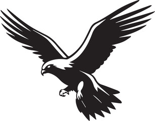 Obraz premium Hawk Black And White, Vector Template Set for Cutting and Printing