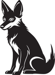 Obraz premium Jackal Black And White, Vector Template Set for Cutting and Printing