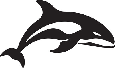 Killer whale Black And White, Vector Template Set for Cutting and Printing