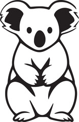 Obraz premium Koala Black And White, Vector Template Set for Cutting and Printing