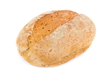 Domestic organic bread, Isolated on white background
