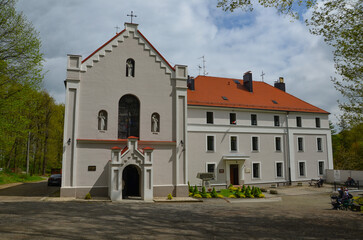 Fototapeta na wymiar Sanctuary of St. Joseph and Franciscan monastery in Prudnik Las