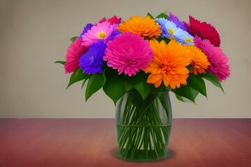 Beauty flowers vase - Genetaive art