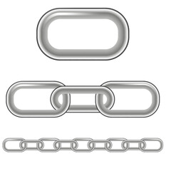 Block chain. Metallic Chain. metal chains colored silver. Vector illustration. EPS 10.