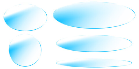 Blue ovals. Blue oval frames. Blue oval buttons. Vector illustration. EPS 10.