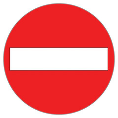 no entry sign on white background