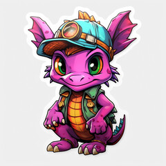 Obraz premium Cute Dragon. Generative AI. 