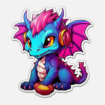 Cute Dragon. Generative AI.
