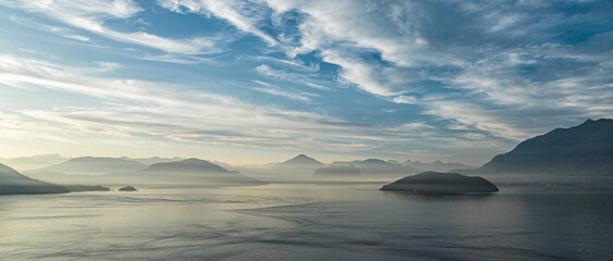 view of the sea and mountains