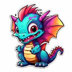 Obraz premium Cute Dragon. Generative AI. 