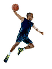 one basketball player man Isolated on white background