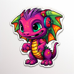 Cute Dragon. Generative AI.
