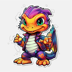 Cute Dragon. Generative AI.
