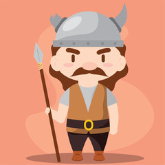 Fototapeta premium Isolated cute male viking character Vector