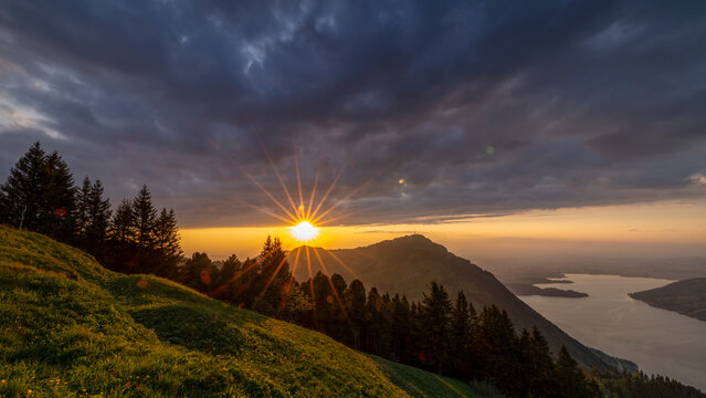Rigi Scheidegg - ein Berggipfel des Rigi-Massivs am Vierwaldst&auml;ttersee in der Schweiz
