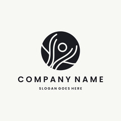 People Logo vector design template black logo and white background