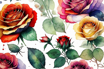 Abstract beautiful watercolor floral illustration