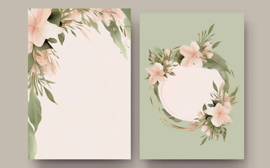 elegant wedding invitation card set  design for wall decor, poster, wedding card and wallpaper. generative ai.