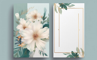 elegant wedding invitation card set  design for wall decor, poster, wedding card and wallpaper. generative ai.
