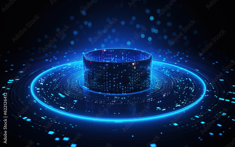 Aufkleber glowing technology circle background,created with generative ai tecnology.