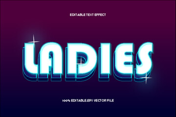 Fototapeta premium Ladies Editable Text Effect 3D Emboss Gradient Style