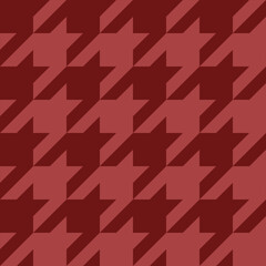 Seamless red houndstooth Goose foot scottish background pattern textile design for wallpaper, texture, printing, clothing. Vector.