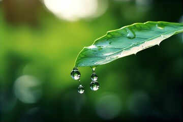water drop on leaf. Generative AI