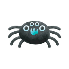 Fototapeta premium spider Halloween party watercolor element trick or Treating isolated on white background Vector illustration.