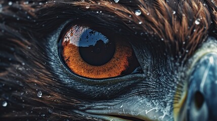 close up shot of an eagle's eye Generative AI