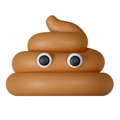 Obraz premium 3d Poop brown Emotion. icon isolated on gray background. 3d rendering illustration. Clipping path.