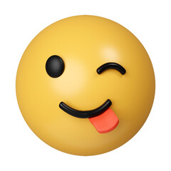 Fototapeta premium 3d Yummy emoji. Smiling emoticon licking lips, savoring food. icon isolated on gray background. 3d rendering illustration. Clipping path.