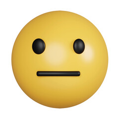 3d emoji annoying. emoticon with closed neutral mouth for social network media. disdain boredom emoji. icon isolated on gray background. 3d rendering illustration. Clipping path.
