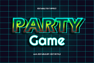 Party Game Editable Text Effect 3D Emboss Gradient Style